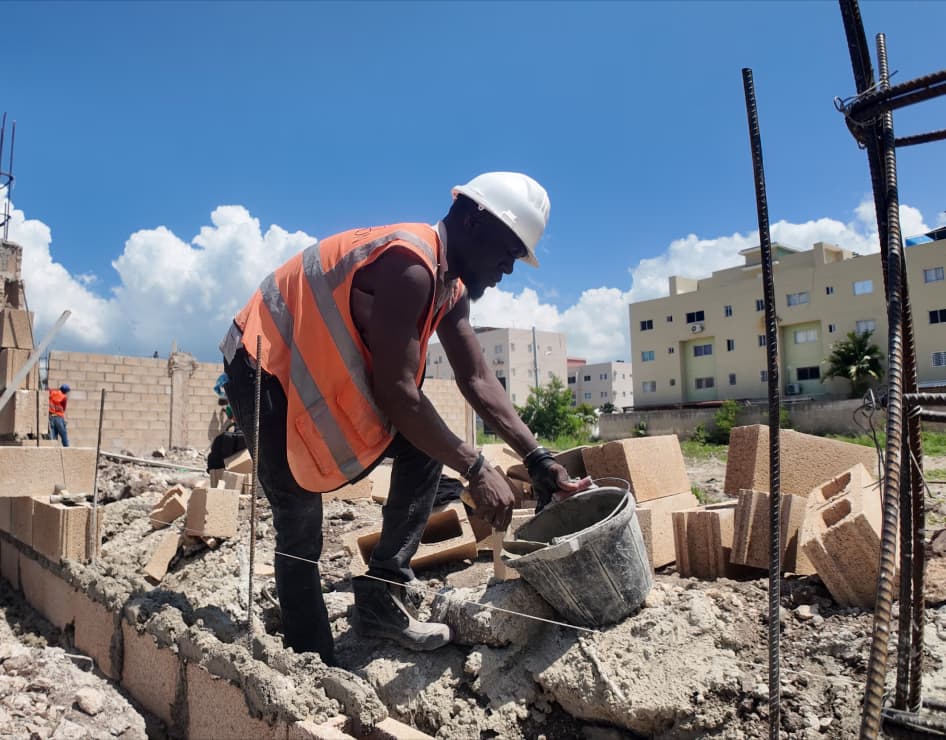 Trabajador de construcción en obra